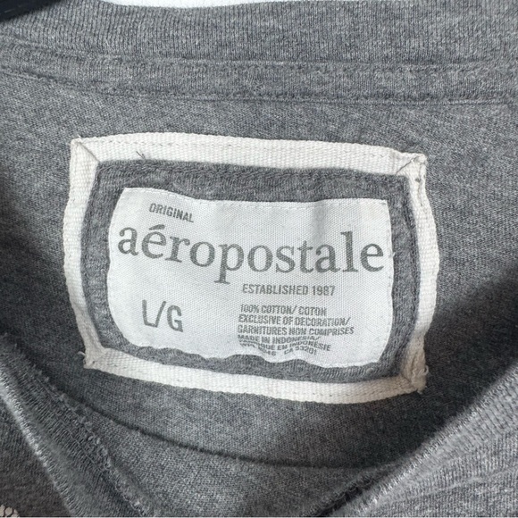 Aeropostale Gray Bulldogs Varsity Tee with Navy Script - Picture 6 of 6
